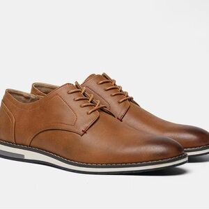By Vostey Men’s Formal Classic Brown Leather Oxfords Lace up Shoes.